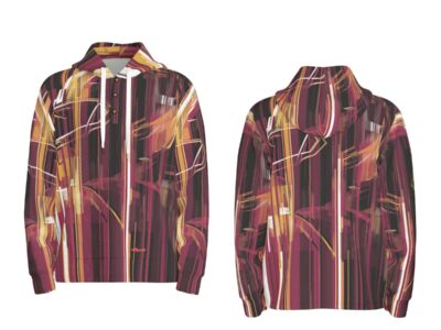 men’s thermal waffle half button pullover hoodie - washington burgundy/gold/matrix
