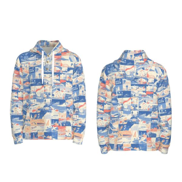 half button pullover hoodie